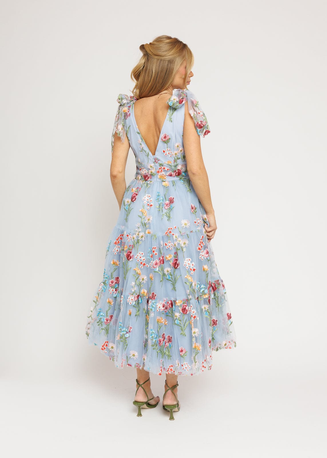 Vestido midi floral Margaret azul