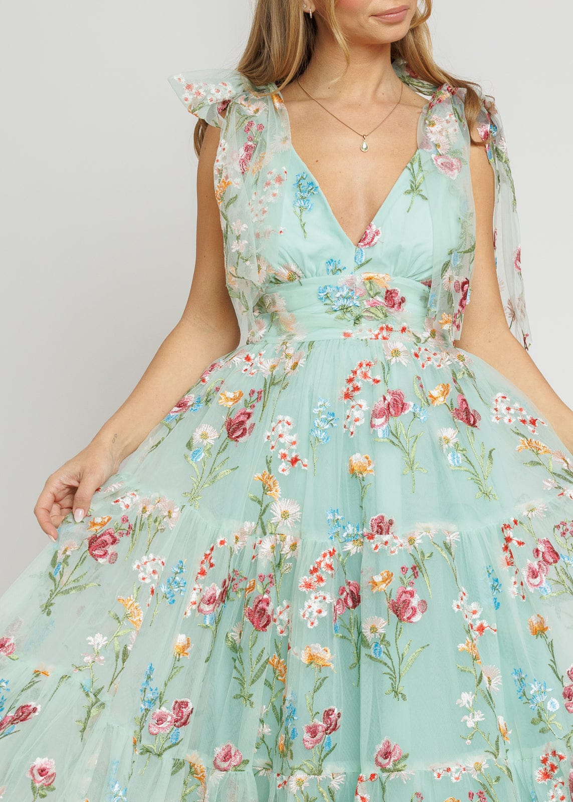 Vestido midi floral Margaret verde
