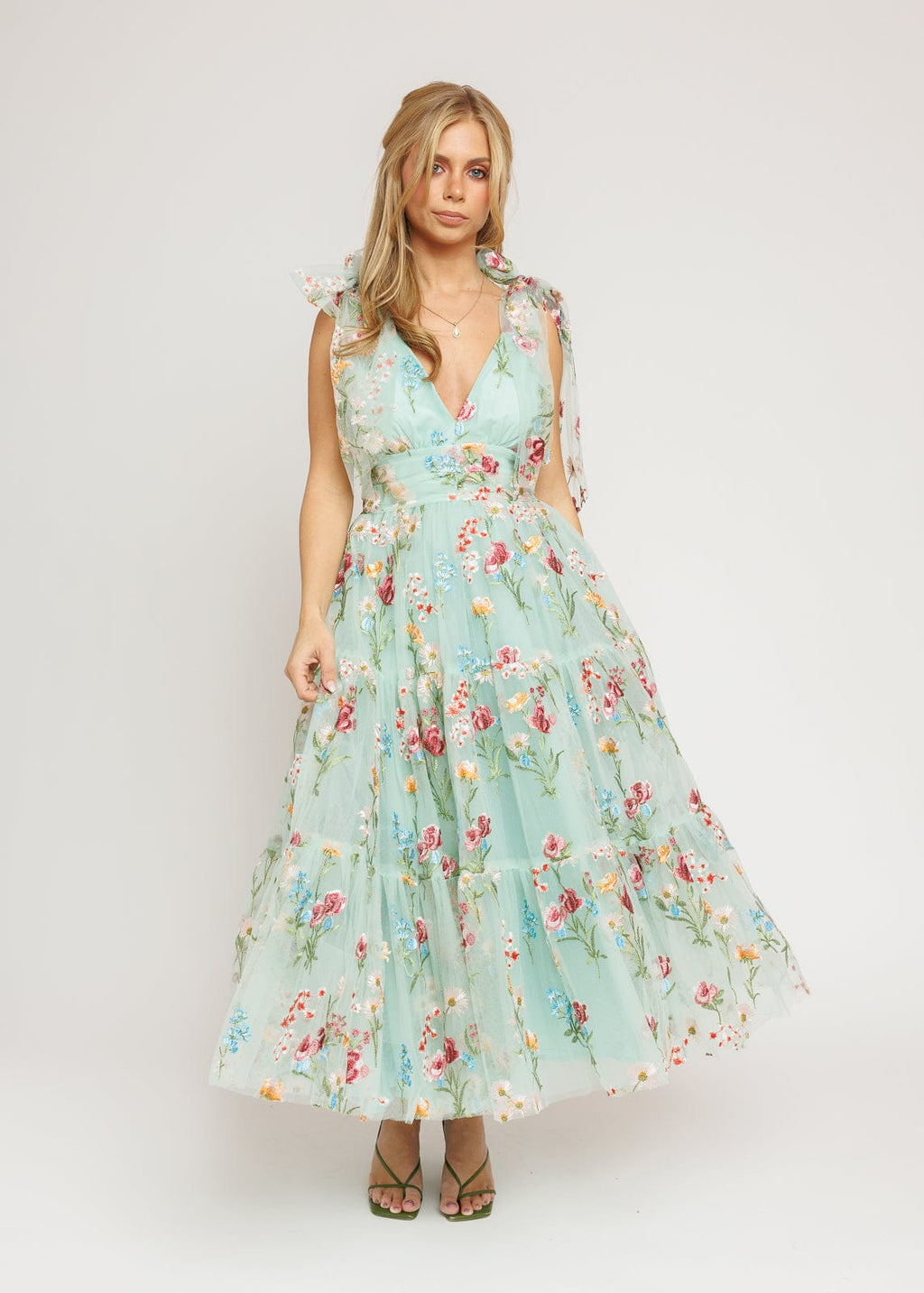 Vestido midi floral Margaret verde