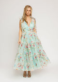 Vestido midi floral Margaret verde