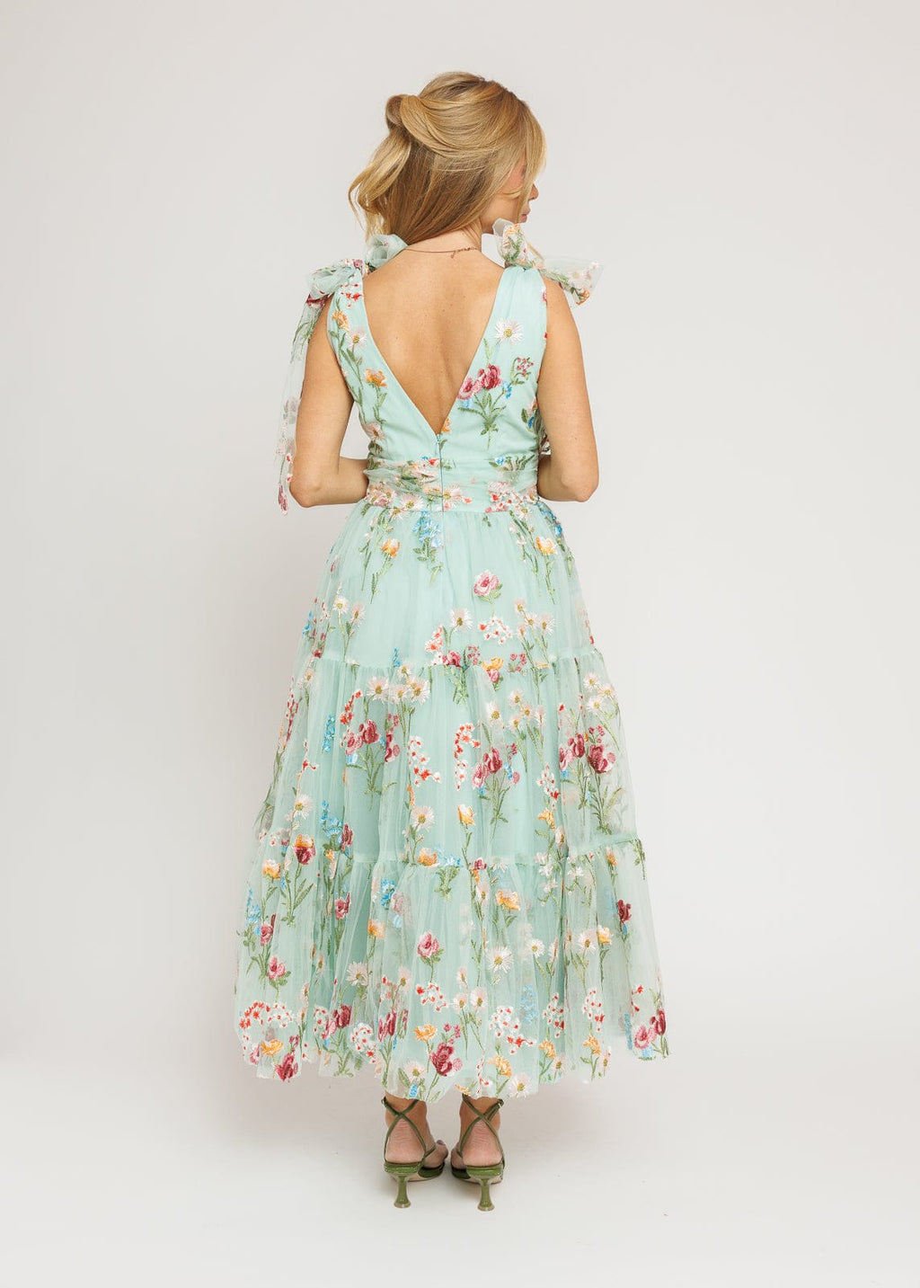 Vestido midi floral Margaret verde