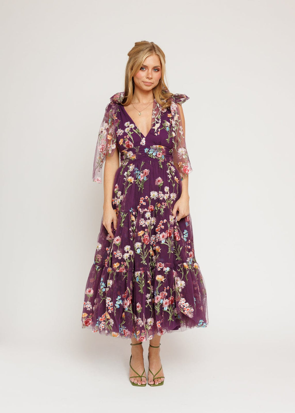 Vestido midi floral Margaret morado
