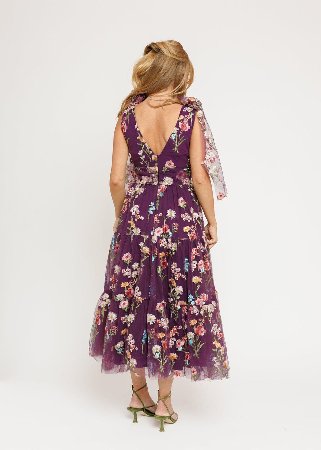 Vestido midi floral Margaret morado