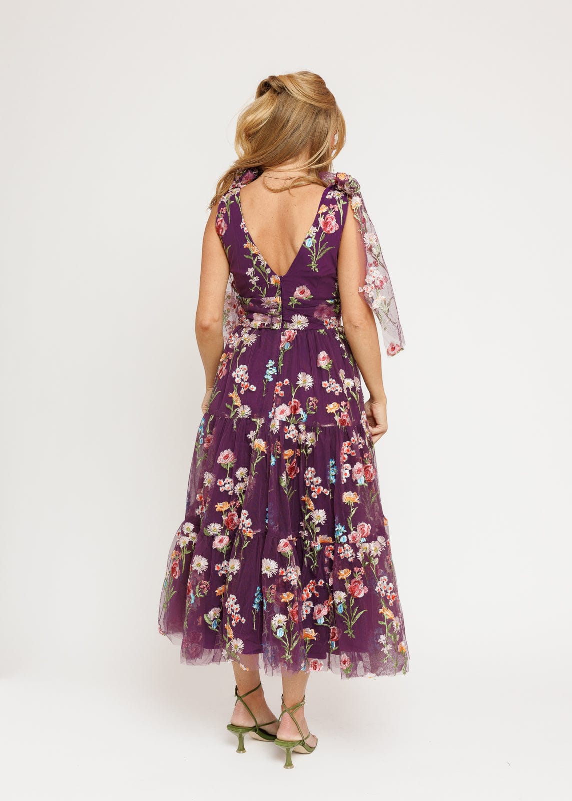 Vestido midi floral Margaret morado