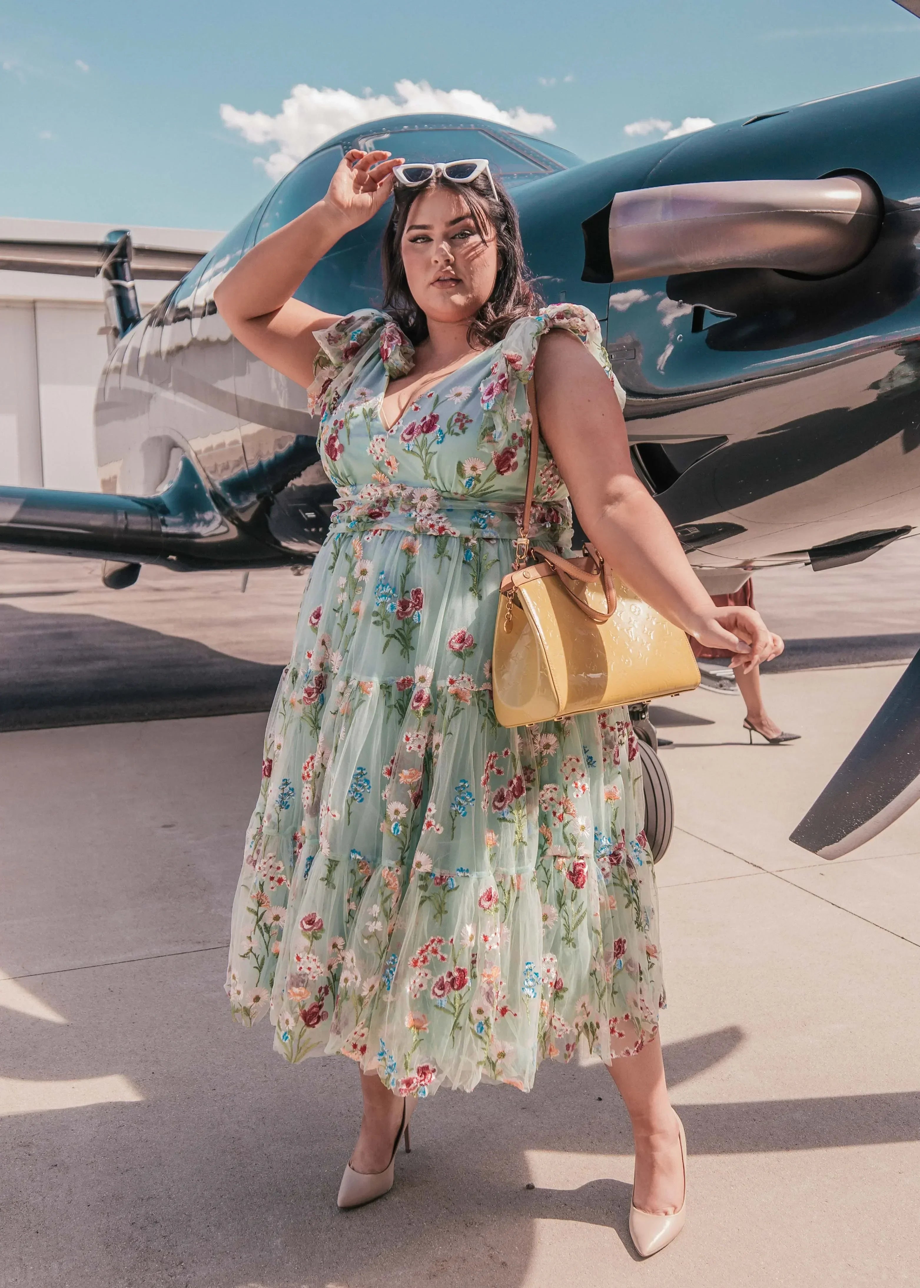 Vestido midi floral Margaret verde