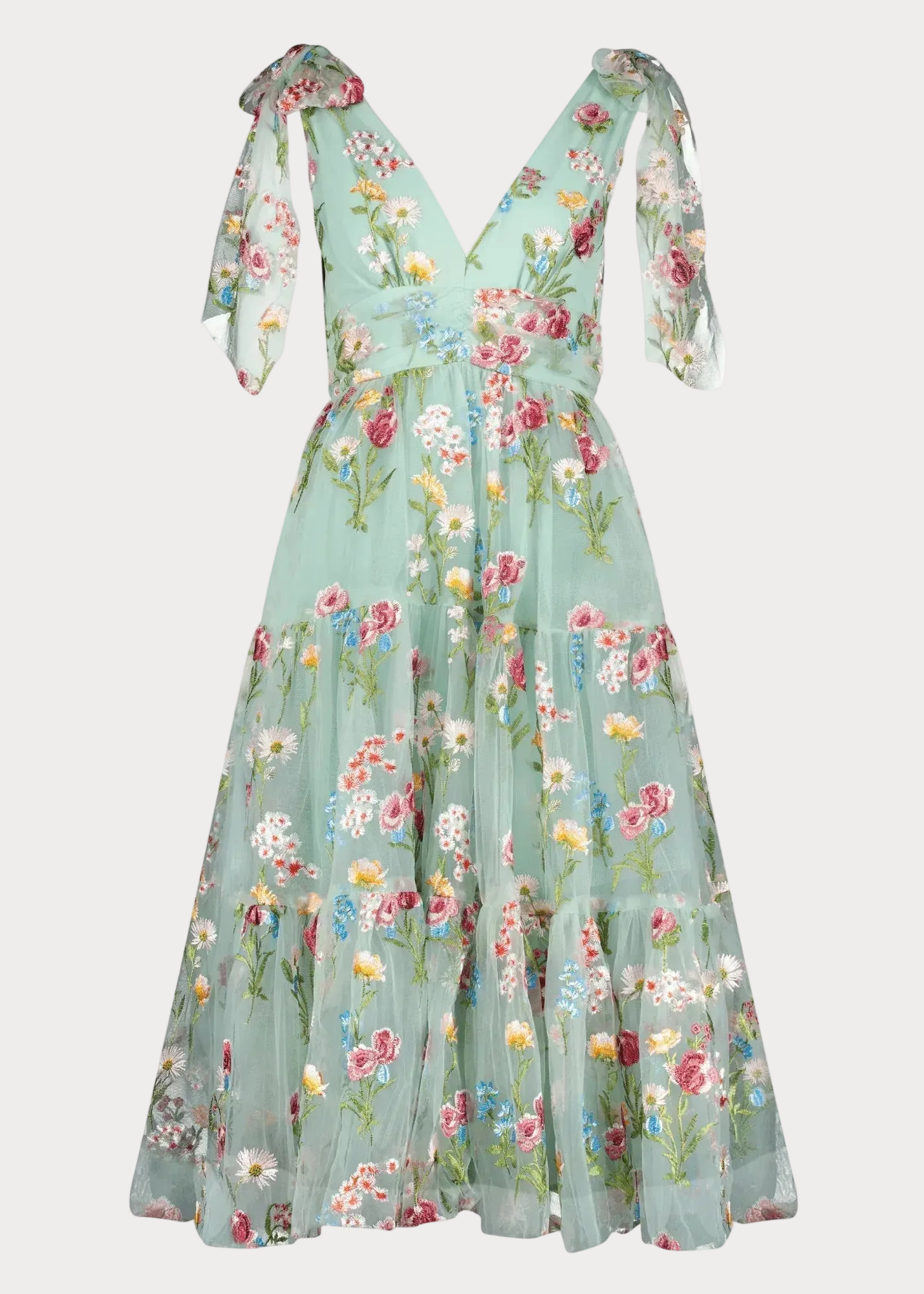 Vestido midi floral Margaret verde