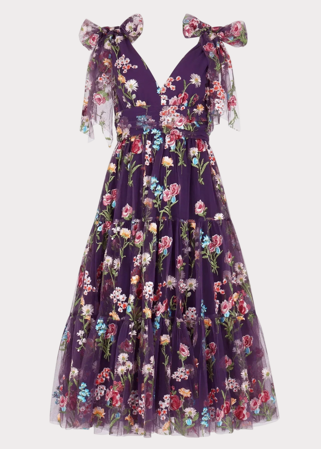 Vestido midi floral Margaret morado