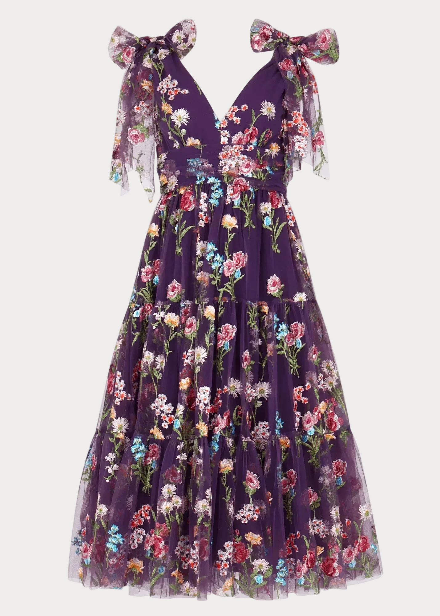 Vestido midi floral Margaret morado
