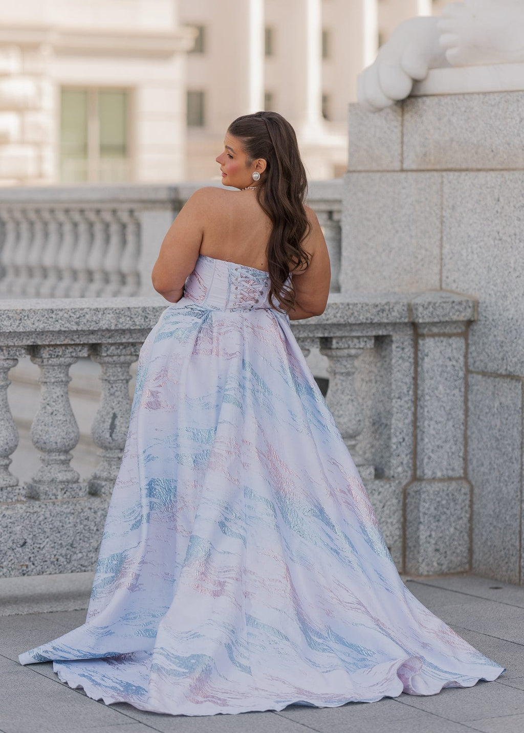 Vestido metálico Nessa - Azul