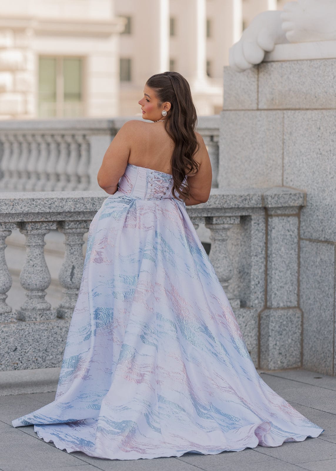 Vestido metálico Nessa - Azul