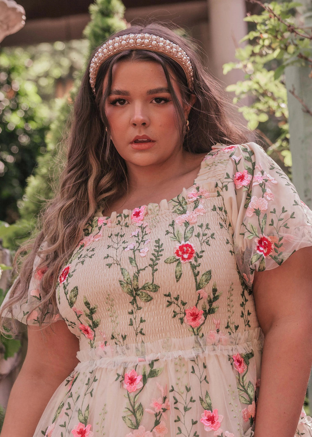 Vestido Midi Rosa - Crema
