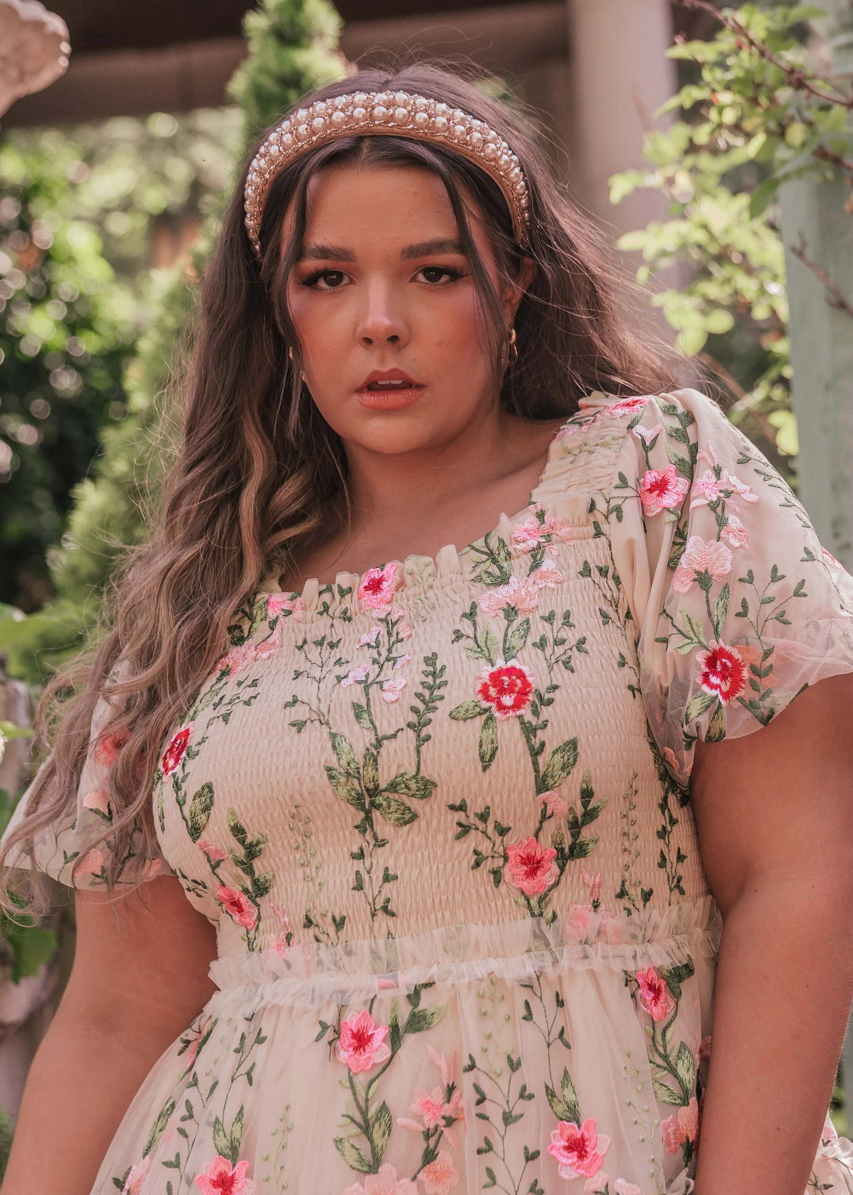Vestido Midi Rosa - Crema