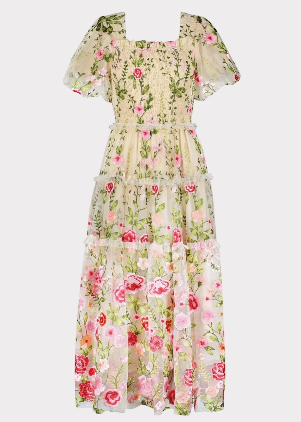 Vestido Midi Rosa - Crema