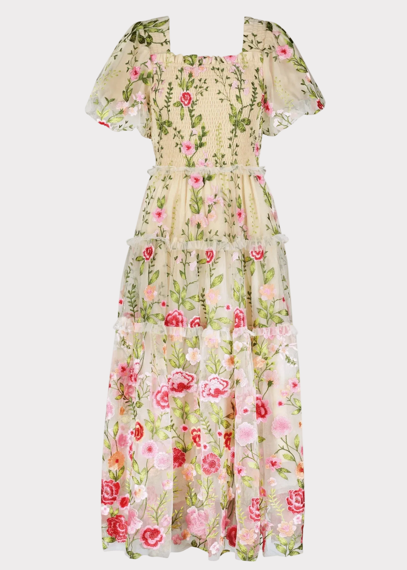 Vestido Midi Rosa - Crema