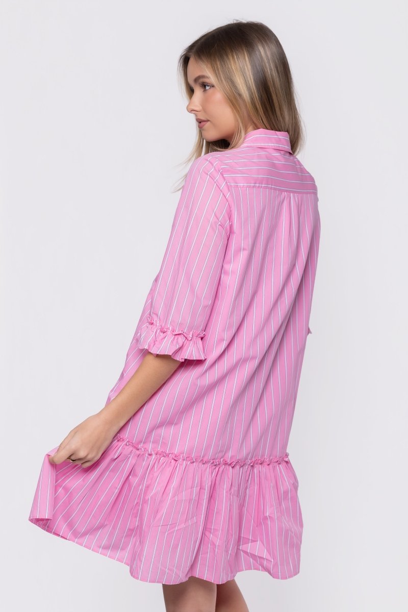 Kiana Dress (Light Pink Stripe)