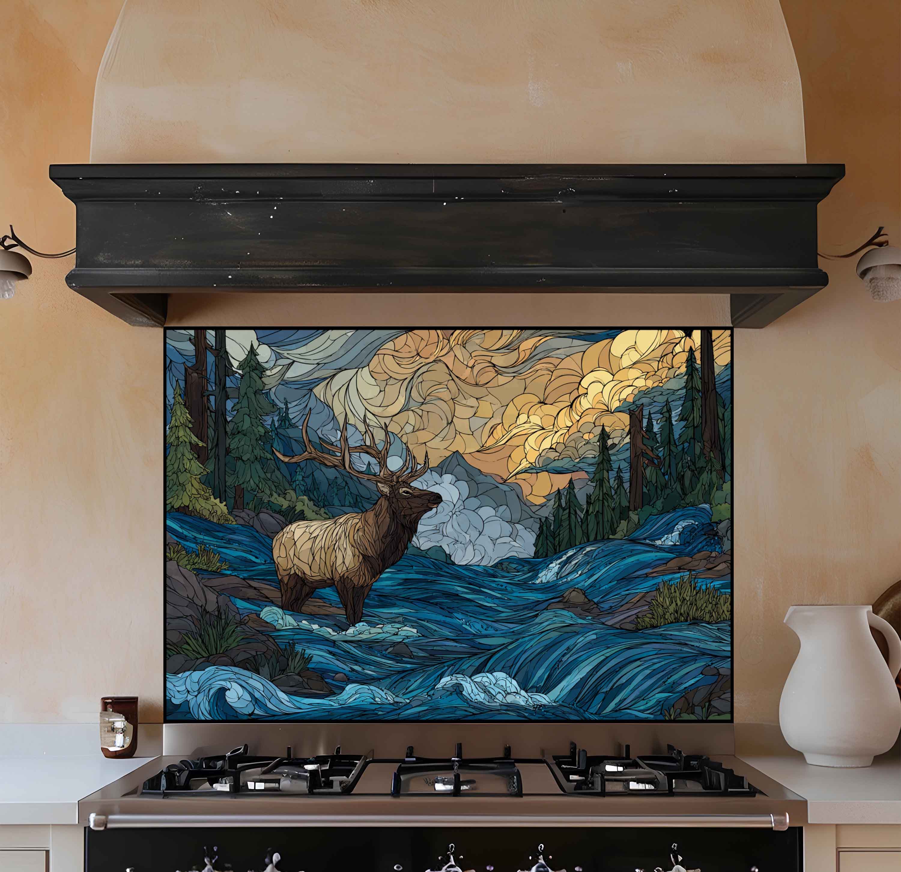 Storm Valley Kitchen Backsplash – Tempered Glass Backsplash For Nature Lovers