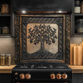Custom Kitchen Backsplash – Bronze Heritage Tempered Glass Stove Backsplash