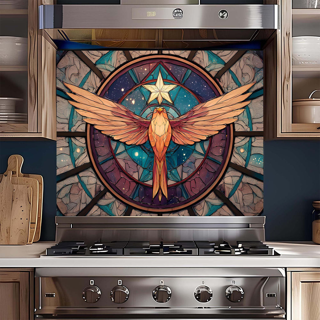 Salpicadero de cocina personalizado – Salpicadero de cristal templado «Ascenso Celestial» para estufa