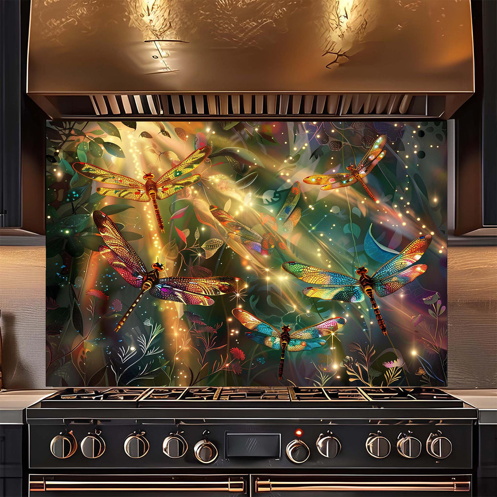 Salpicadero de cocina personalizado – Salpicadero de cristal templado Enchanted Flight para encimera