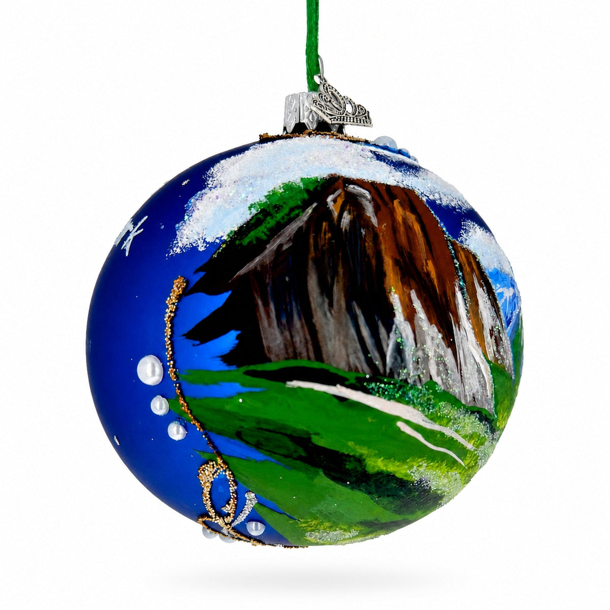 Yosemite National Park Glass Christmas Ornament