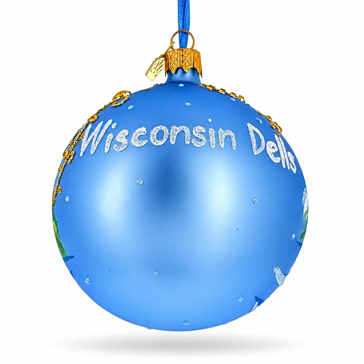 Wisconsin Dells Glass Ball Christmas Ornament
