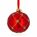 1897 Coronation In Red Royal Egg Glass Ornament 3.25 Inches