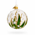 Lily of the Valley on Silver Glass Ball Christmas Ornament