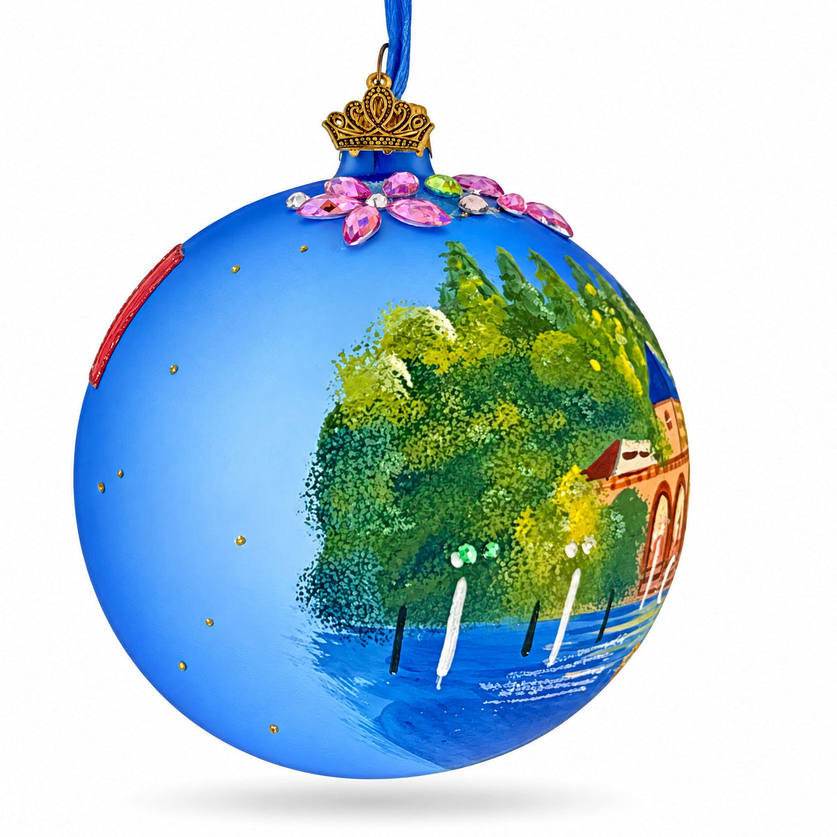 Lourdes, France Translucent Glass Ball Christmas Ornament
