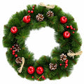 Ukrainian Christmas Wreath with Frosted Straw Bows, Apples & Pine Cones 20 Inches