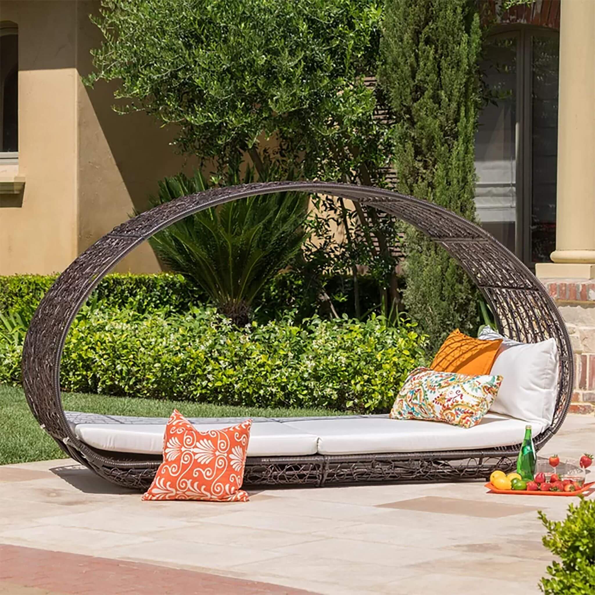 Tumbona de exterior Alora Large Abigal para 2 personas con estructura de aluminio y cojines (SAK23942)