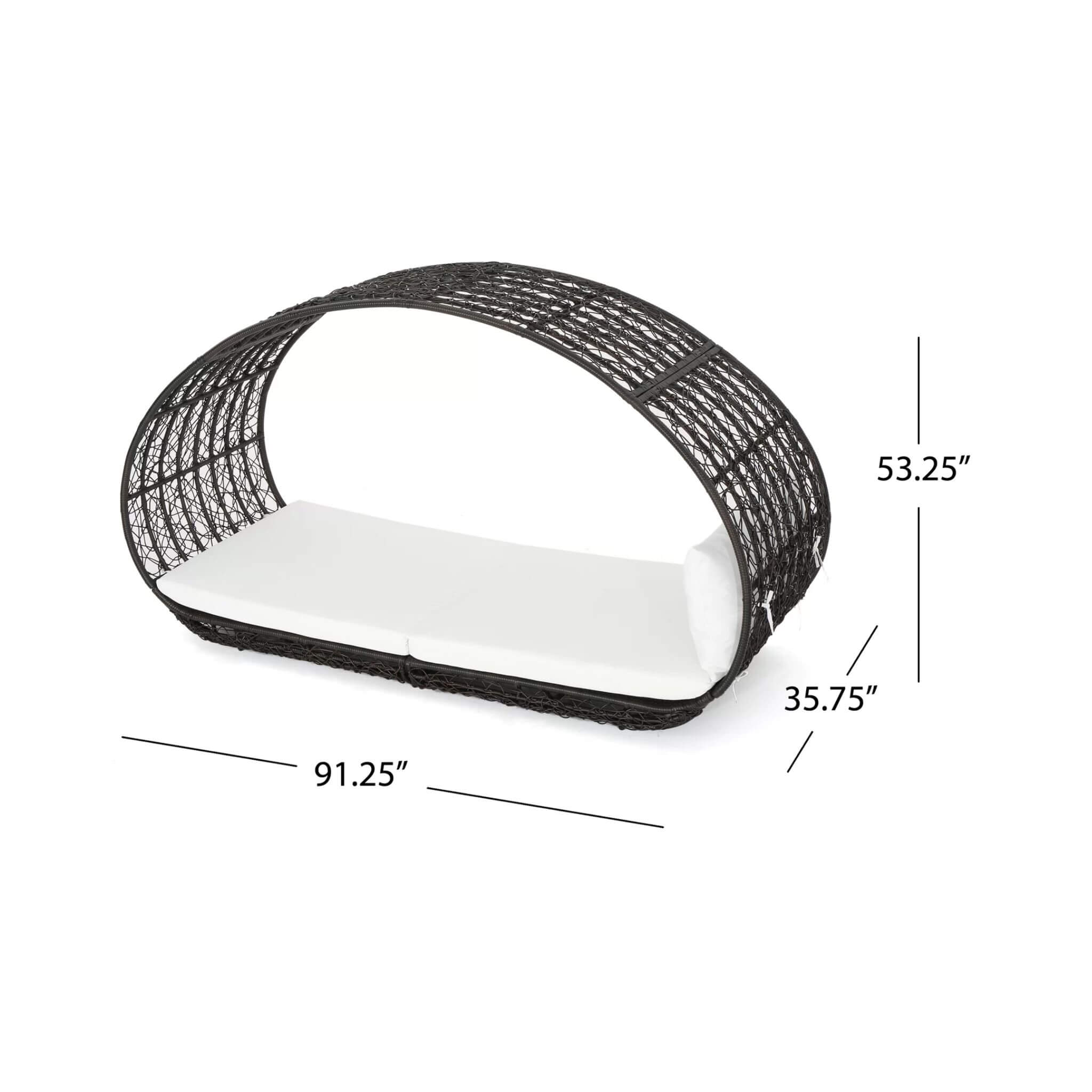 Tumbona de exterior Alora Large Abigal para 2 personas con estructura de aluminio y cojines (SAK23942)