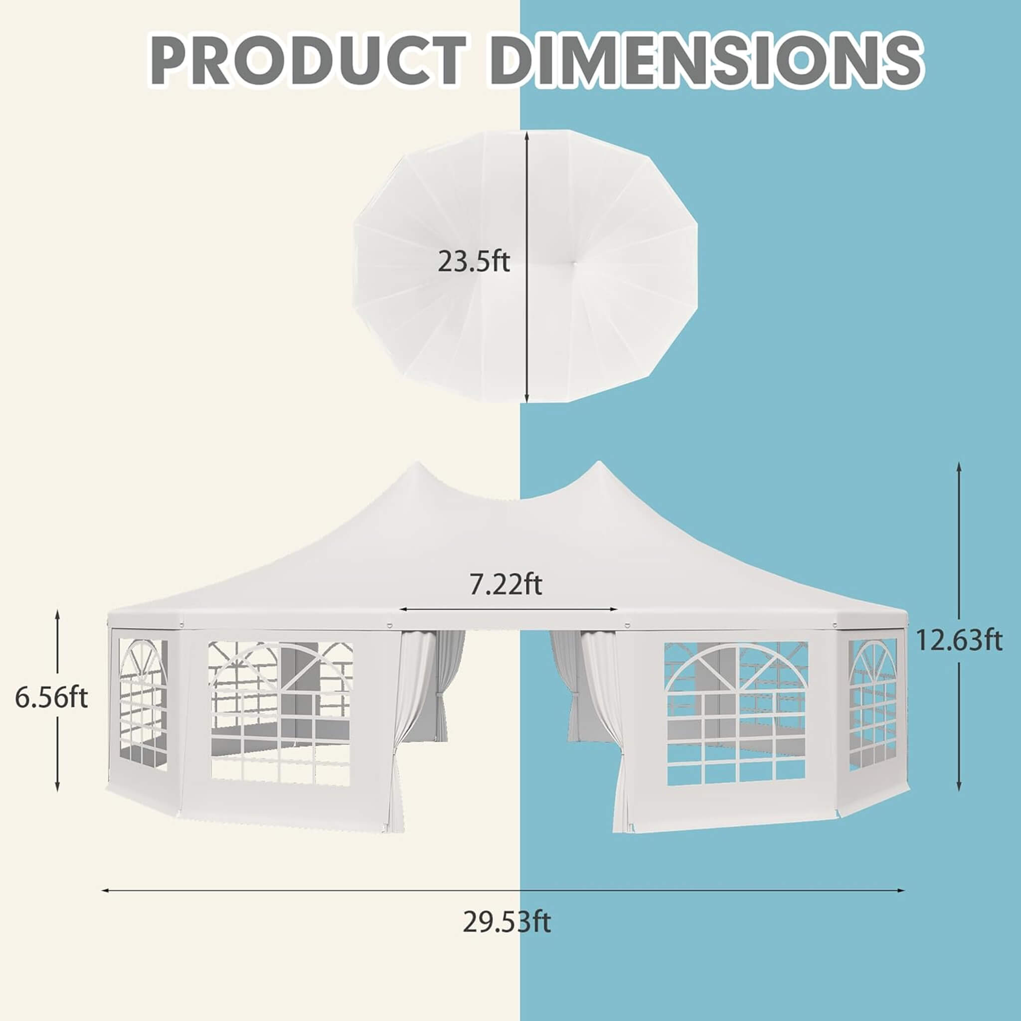 Carpa de Fiesta Grande de Servicio Pesado Personalizable con Laterales y Ventanas (SAK72615)