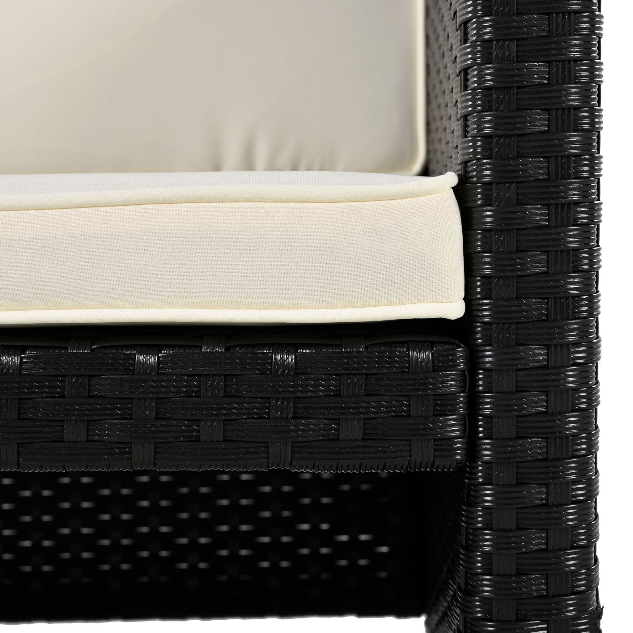Conjunto de sofá seccional de ratán para spa exterior grande Alora con forma cuadrilátera y compartimentos de almacenamiento (SAK80217)