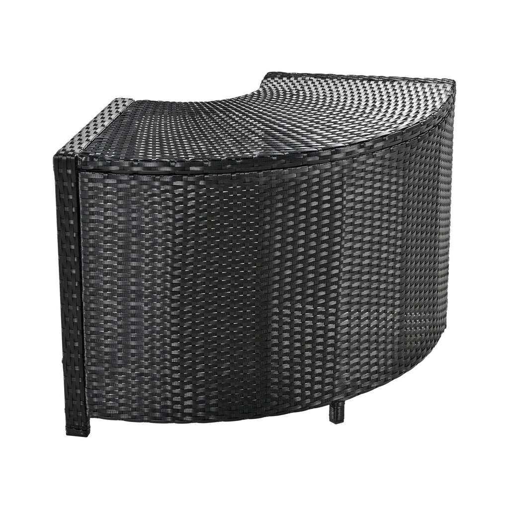 Conjunto de sofá seccional de ratán para spa exterior grande Alora con forma cuadrilátera y compartimentos de almacenamiento (SAK80217)