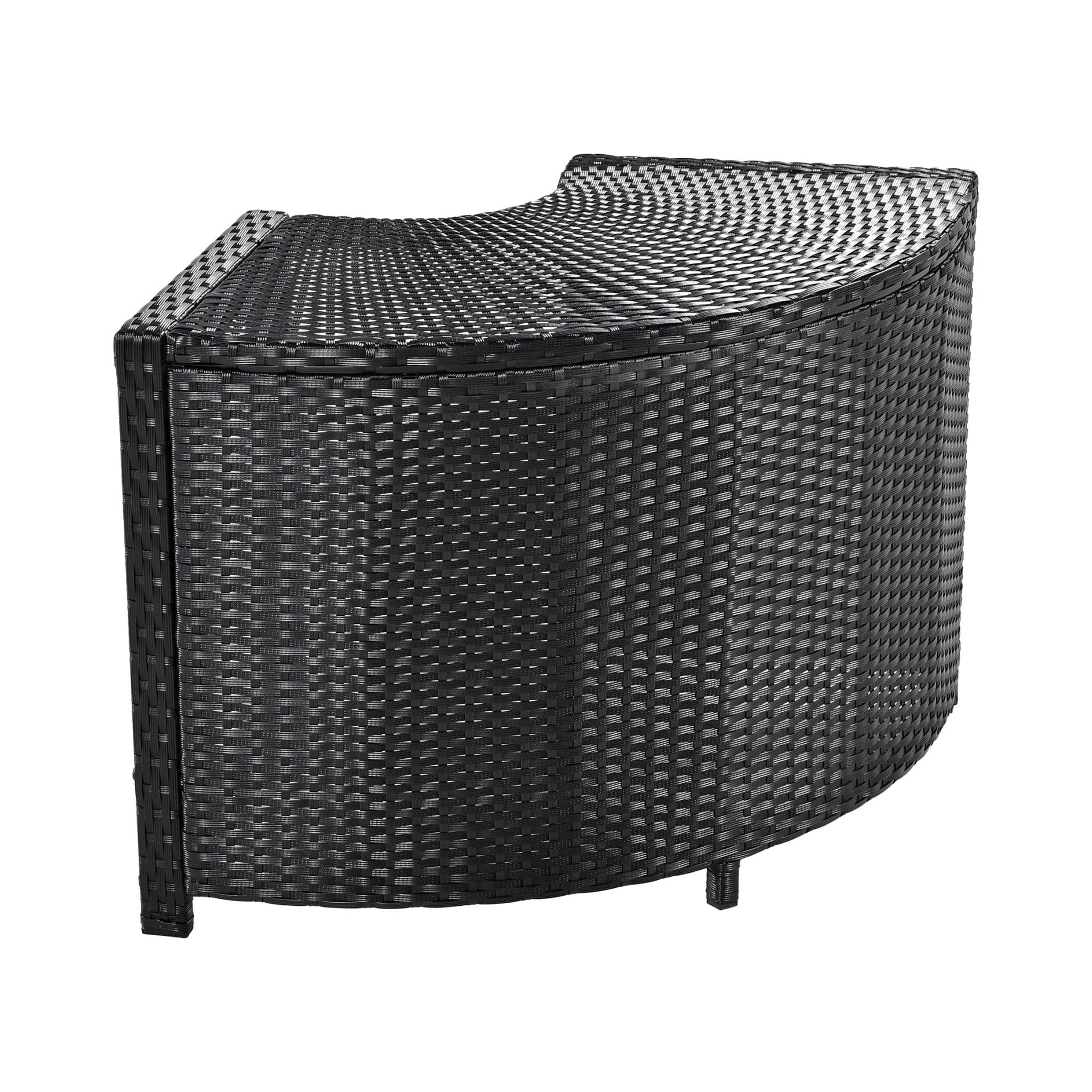 Conjunto de sofá seccional de ratán para spa exterior grande Alora con forma cuadrilátera y compartimentos de almacenamiento (SAK80217)