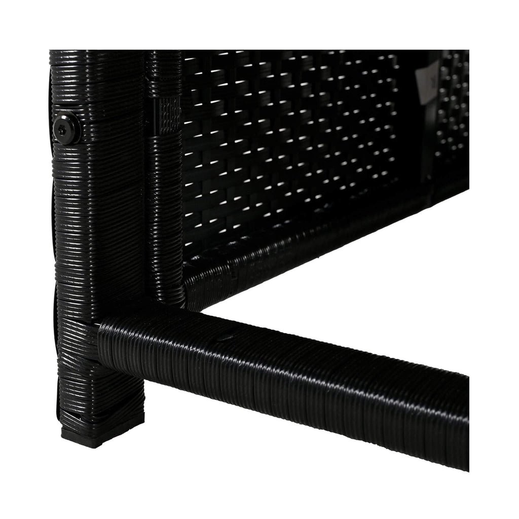 Conjunto de sofá seccional de ratán para spa exterior grande Alora con forma cuadrilátera y compartimentos de almacenamiento (SAK80217)