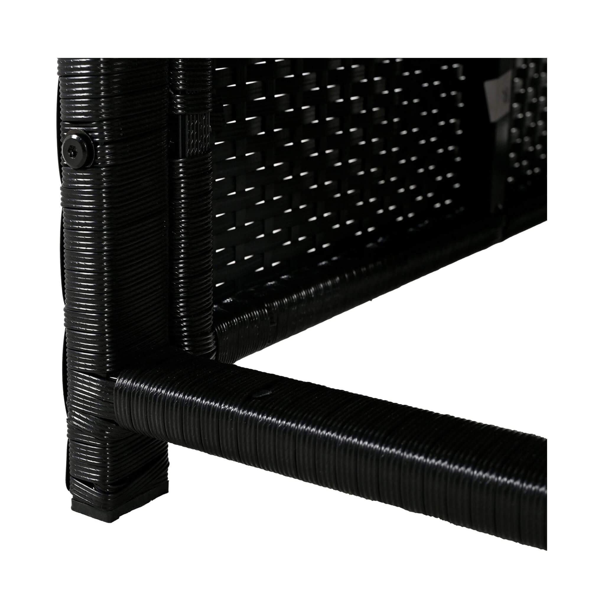 Conjunto de sofá seccional de ratán para spa exterior grande Alora con forma cuadrilátera y compartimentos de almacenamiento (SAK80217)