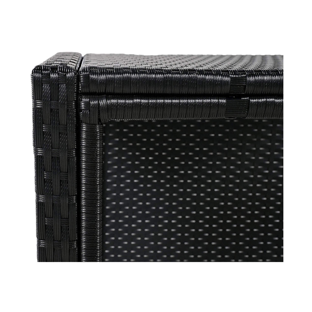 Conjunto de sofá seccional de ratán para spa exterior grande Alora con forma cuadrilátera y compartimentos de almacenamiento (SAK80217)