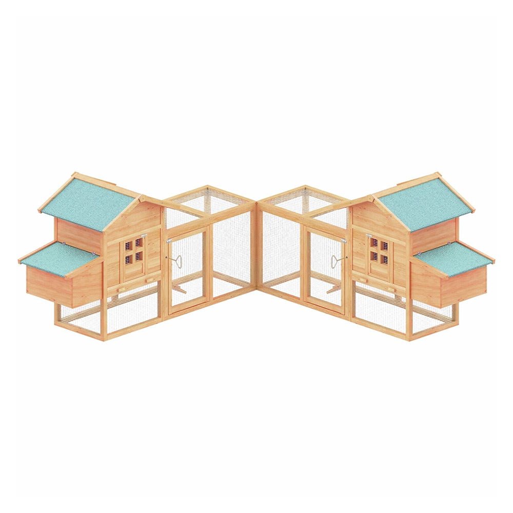 Gallinero grande de madera de 160 pulgadas con caja nido y área de ejercicio (SAK96451)