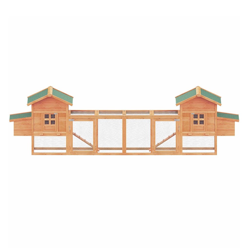 Gallinero grande de madera de 160 pulgadas con caja nido y área de ejercicio (SAK96451)