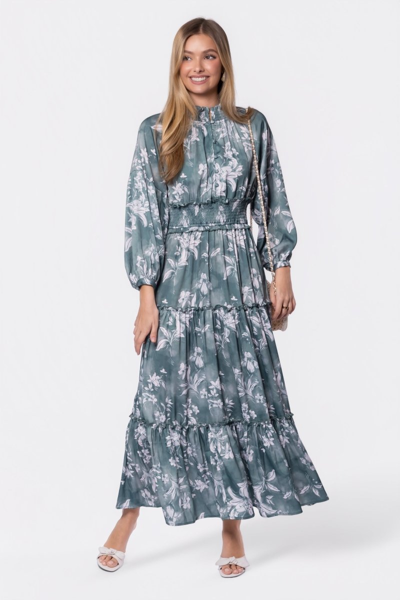 Leslie Dress (Green Pattern)