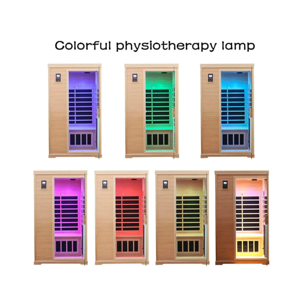 Thermora Ivara Luxury 2-Person Hemlock Wood FAR Infrared Sauna Room W/ Glass Door, 1750W (SAK81525)