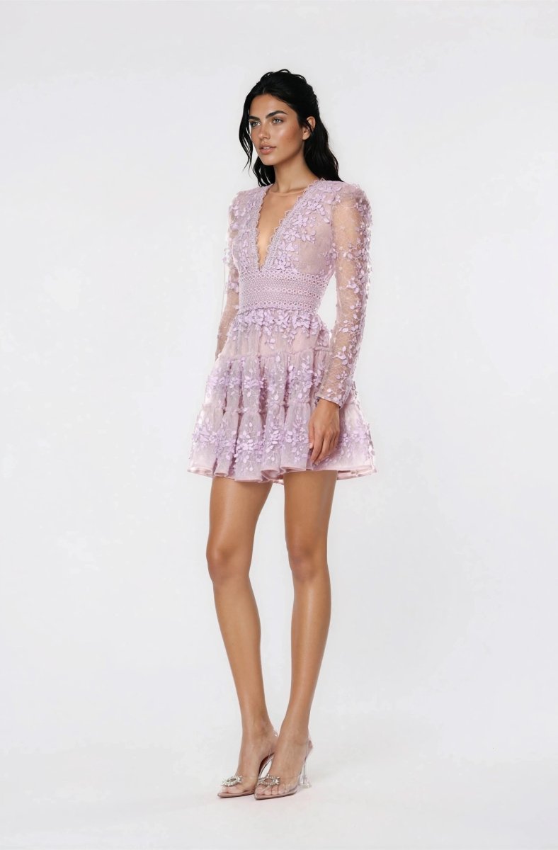 Megan Mini Dress – Lavender