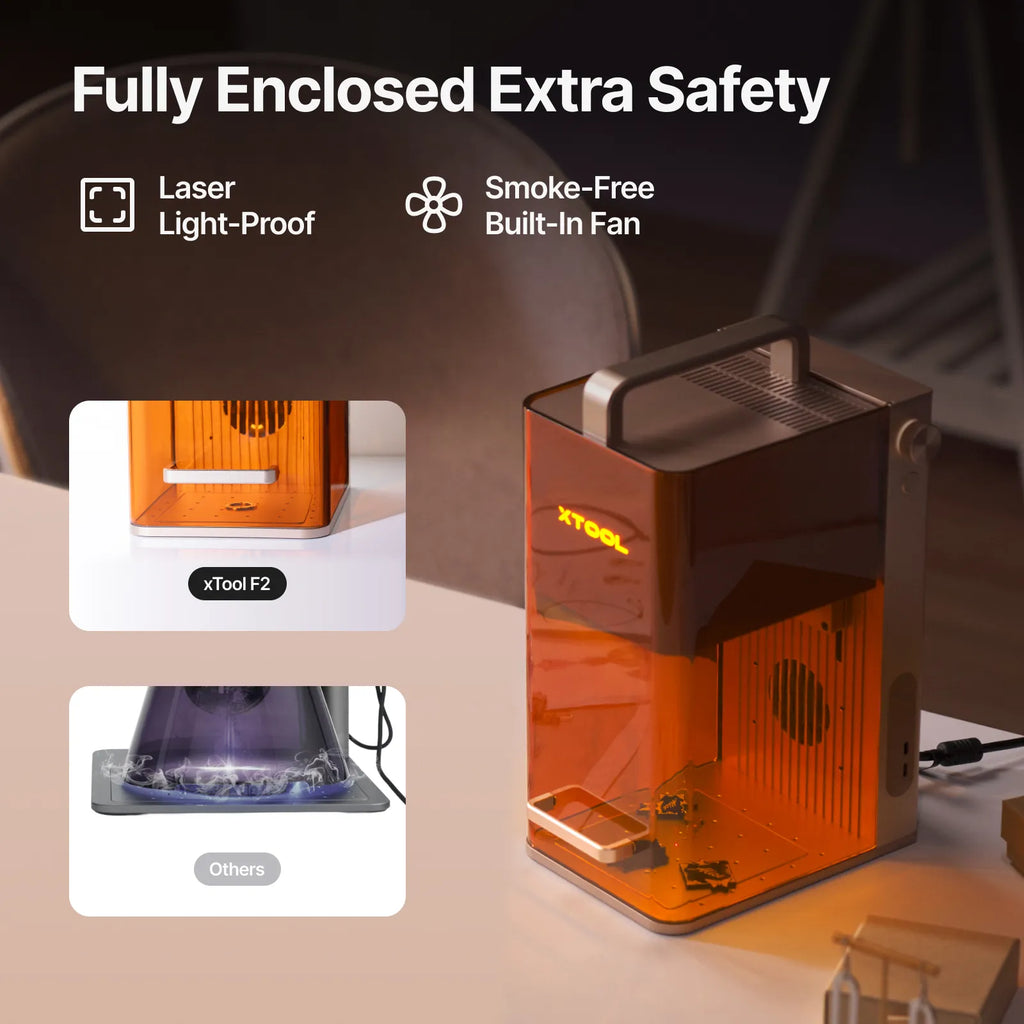 Grabadora láser doble portátil xTool F2 de 5 W IR y 15 W de diodo