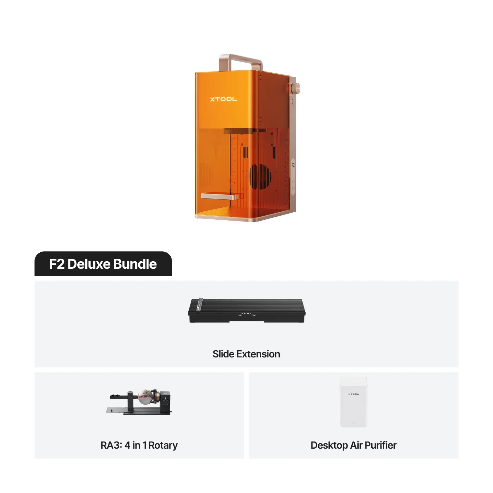 Grabadora láser doble portátil xTool F2 de 5 W IR y 15 W de diodo