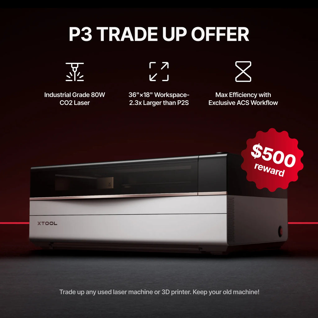 Cortadora láser de CO2 insignia xTool P3 de 80W con automatización inteligente