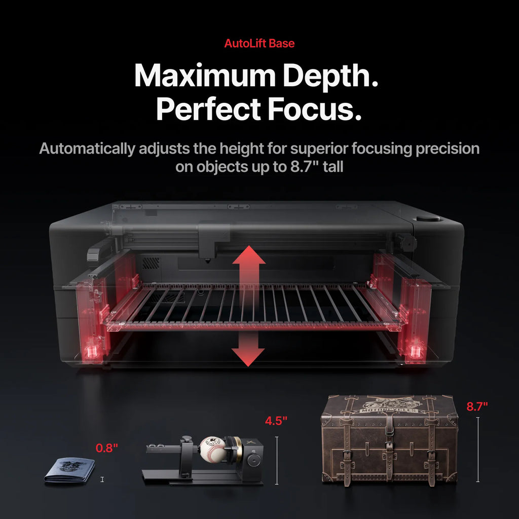 Cortadora láser de CO2 insignia xTool P3 de 80W con automatización inteligente