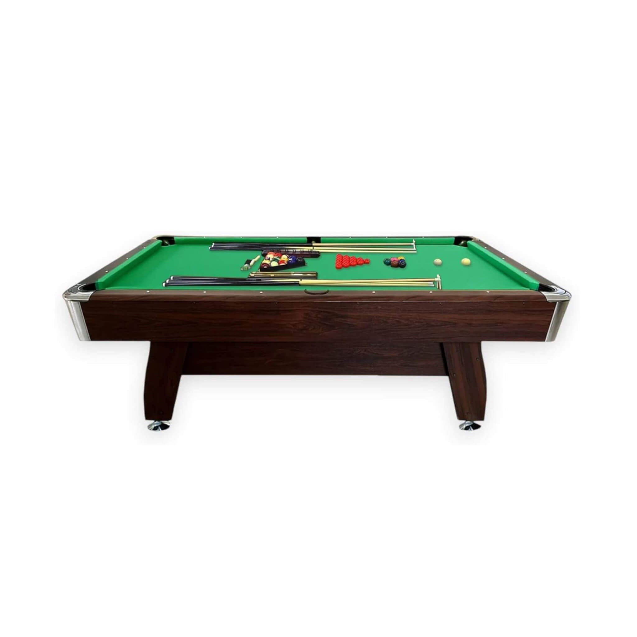Mesa de billar moderna de 8 pies con tapete verde, retorno automático de bolas y kit de accesorios (SAK24870)