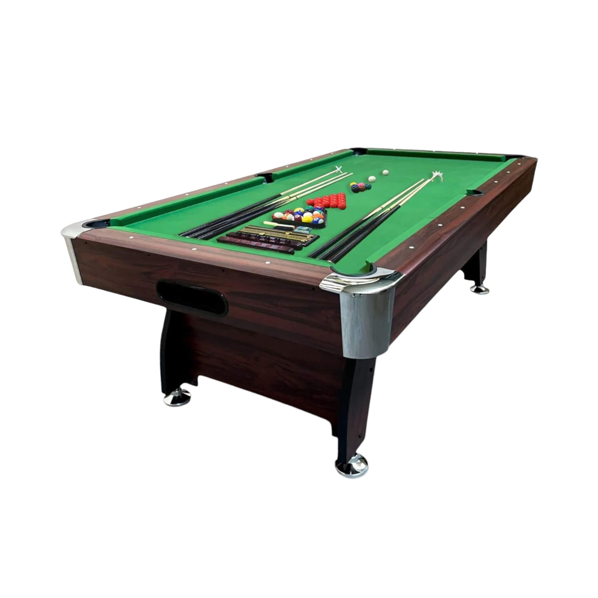 Mesa de billar moderna de 8 pies con tapete verde, retorno automático de bolas y kit de accesorios (SAK24870)