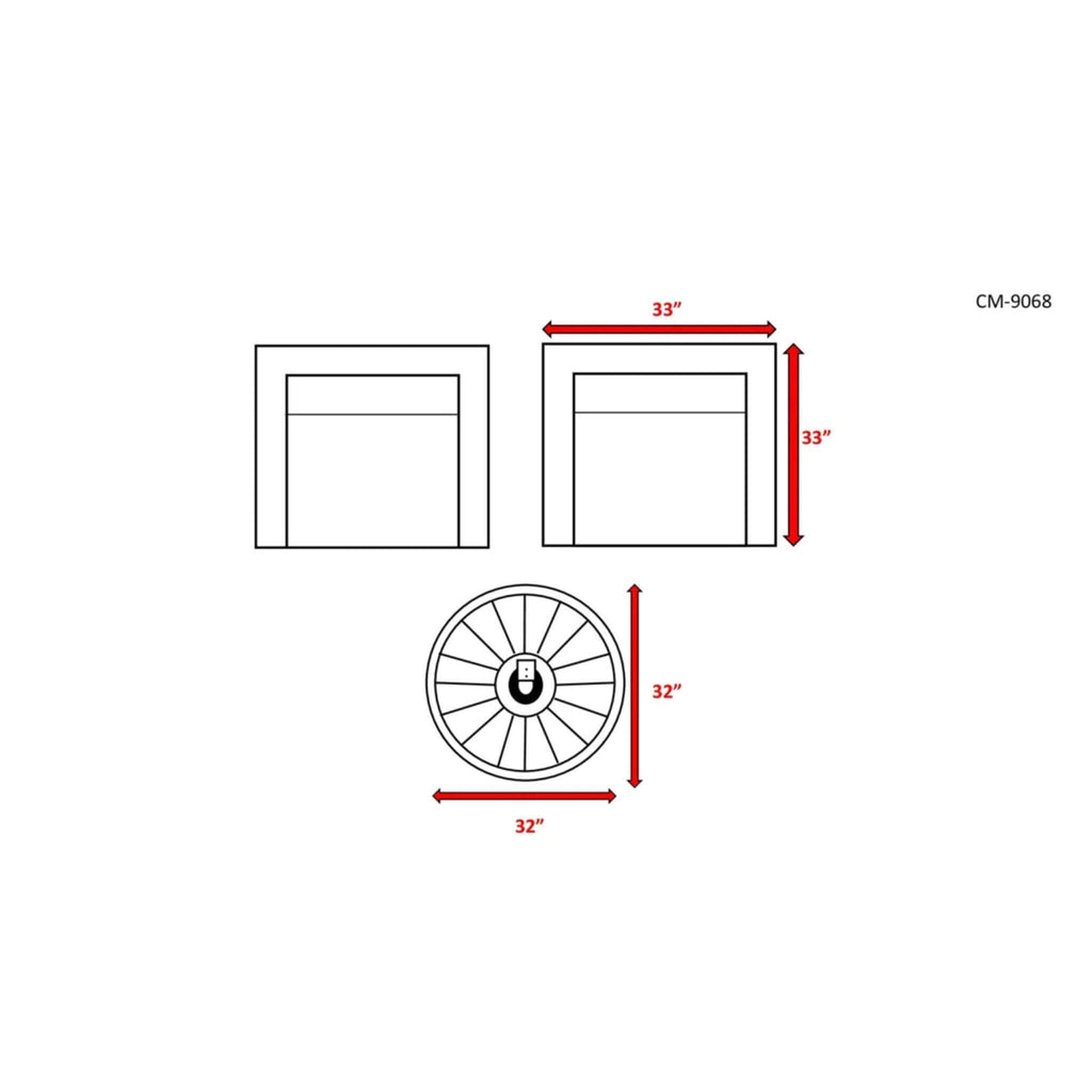 Conjunto de sofá modular de ratán de 3 piezas Alora con cojines resistentes a la intemperie (SAK75321)